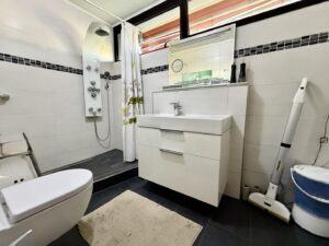 Badezimmer mit Dusche & Fenster